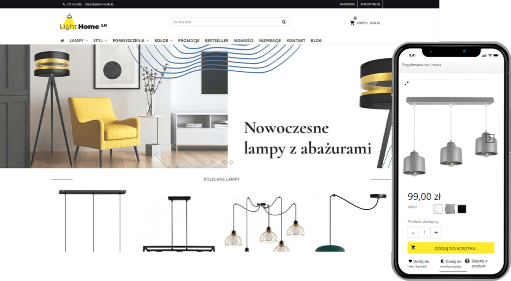 Wdrożenie sklepu internetowego – Light Home