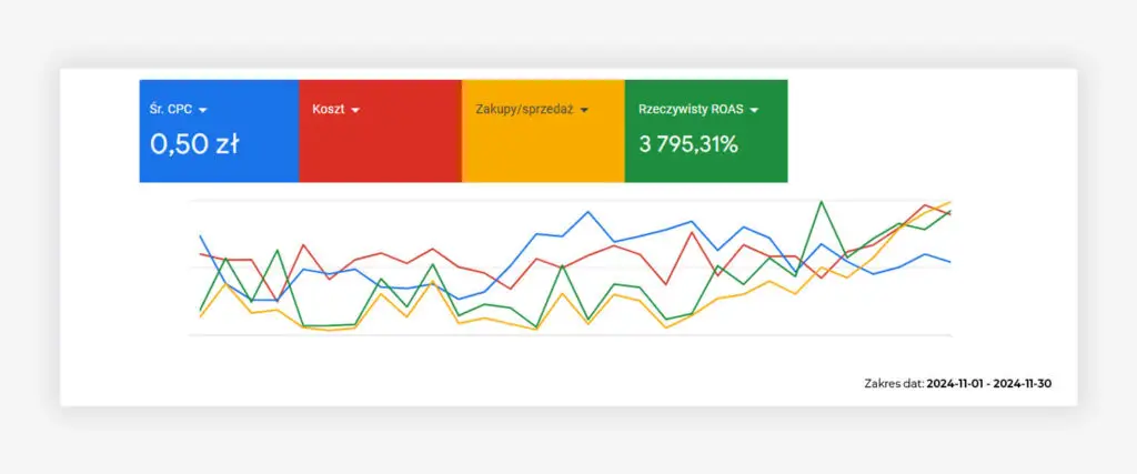 Wyniki Google Ads Choinki Matpol