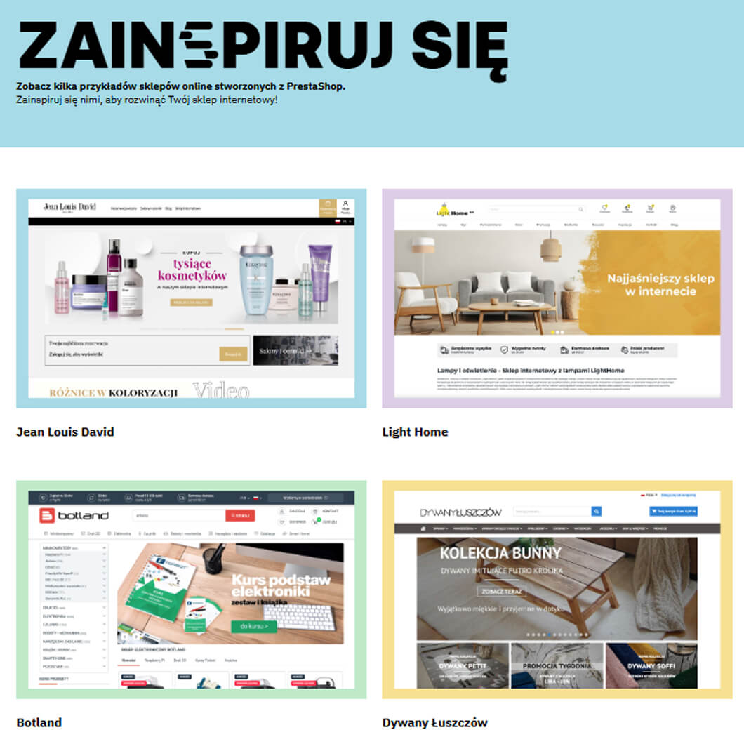 Najlepsze sklepy na PrestaShop